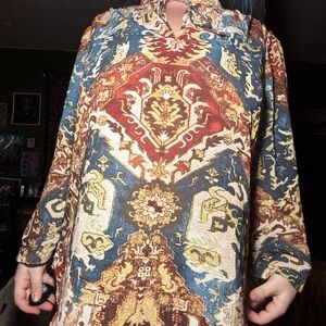 Bohemian Print Long Sleeve Blouse